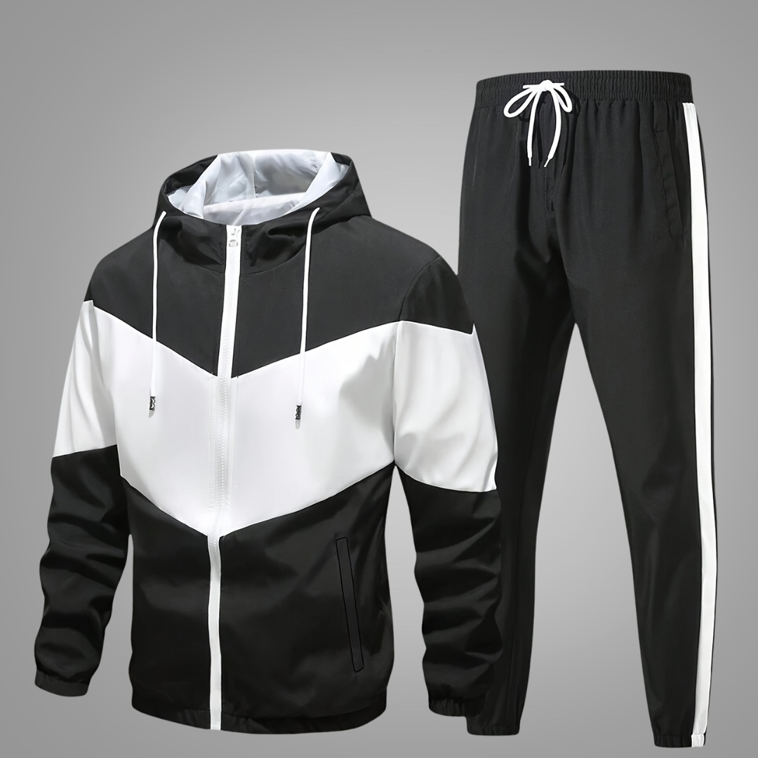 Men’s Casual Tracksuit Set – Zip-Up Hoodie & Joggers