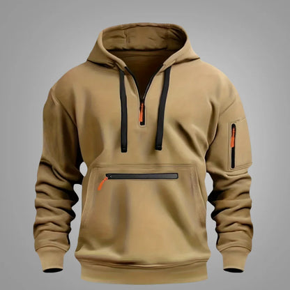 Men’s Half Zip Hoodie – Casual Hooded Sweatshirt