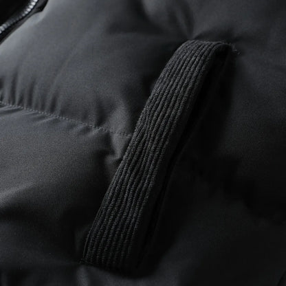Men’s Winter Hooded Jacket with Detachable Hood & Thermal Insulation