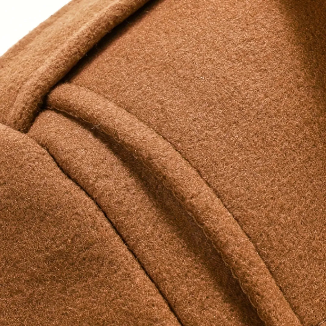 Men’s Double-Collar Tweed Winter Coat